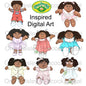 AFRICAN AMERICAN CABBAGE PATCH KIDS DOLL INSPIRED DIGITAL ART DOWNLOAD