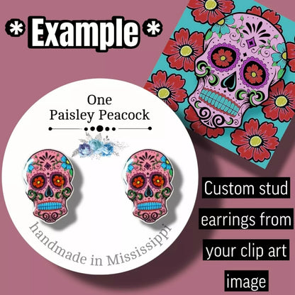 Custom Stud Post Earrings-from your photo