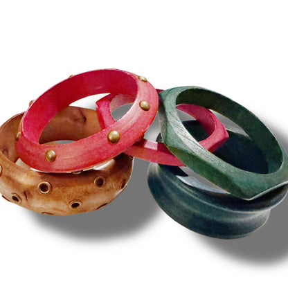 5 piece Wooden Bangle Bracelet set