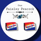 Bazooka inspired gum stud earrings