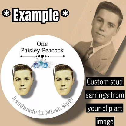 Custom Stud Post Earrings-from your photo
