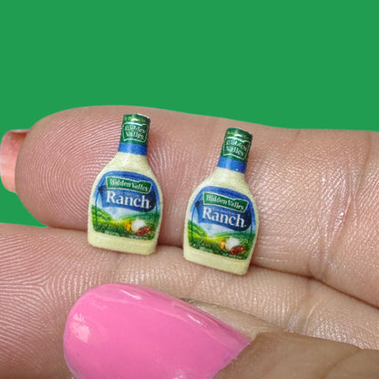 Ranch salad dressing inspired stud earrings