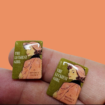 The Luckiest Girl Book inspired stud earrings