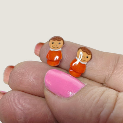 Toy Girl stud earrings handmade Little People Inspired
