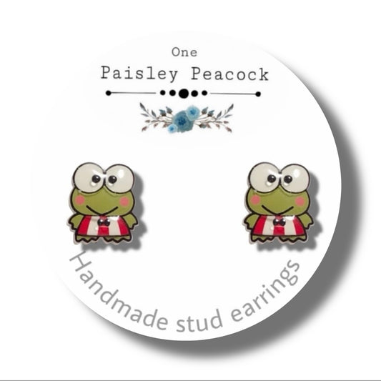 Stud Earrings-keropi frog
