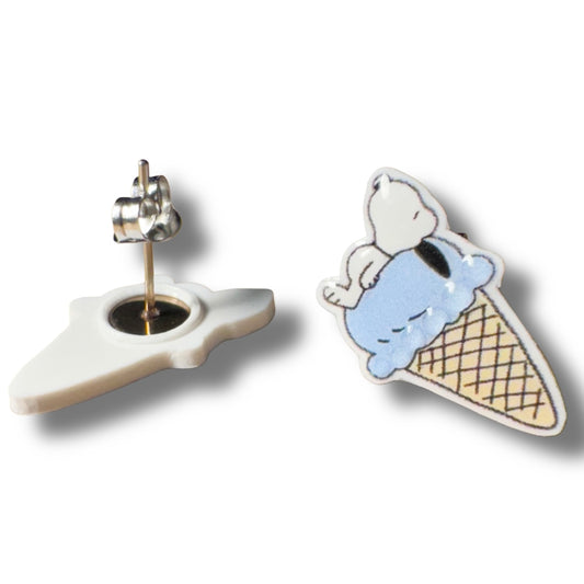 Stud Earrings-Snoopy ice cream cone