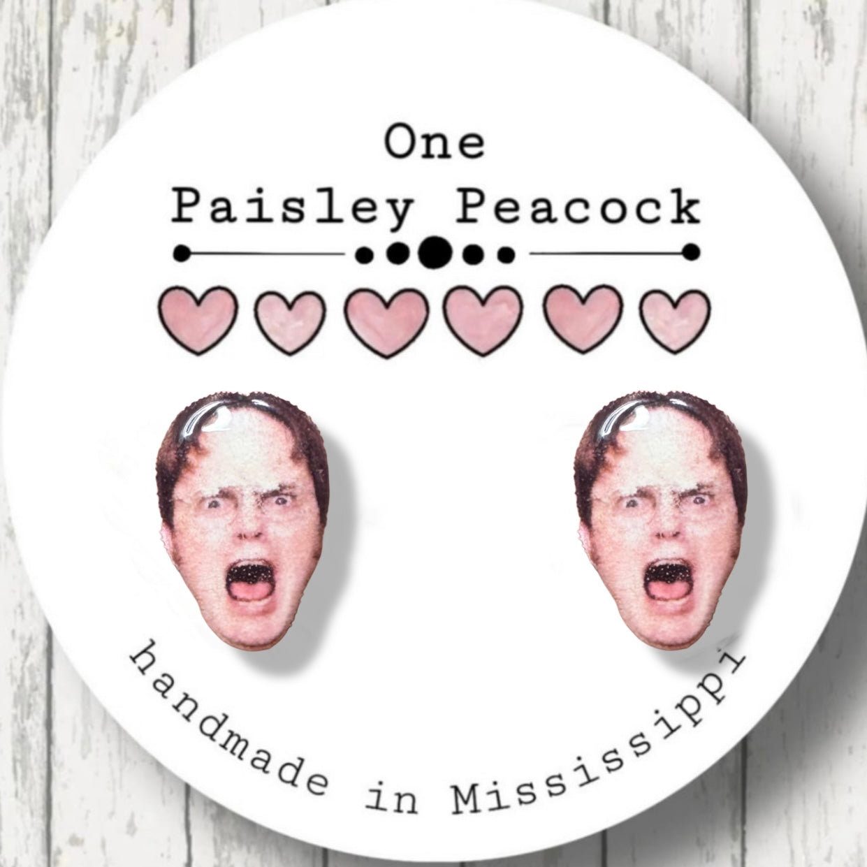 Celebrity earrings-Dwight inspired the office