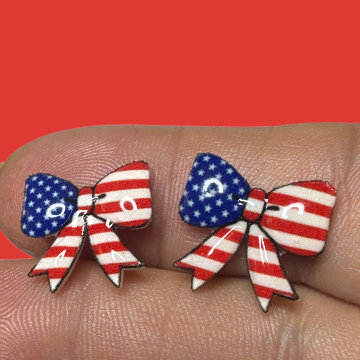 American Flag Bows stud earrings