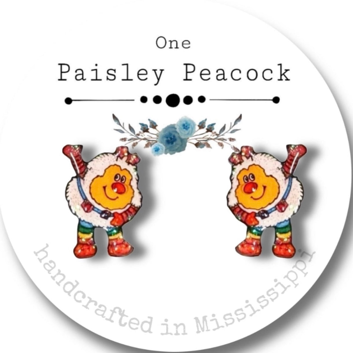 Rainbow Brite stud earrings