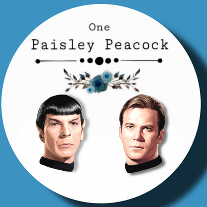 Mr. Spock Captain Kirk inspired handmade stud earrings