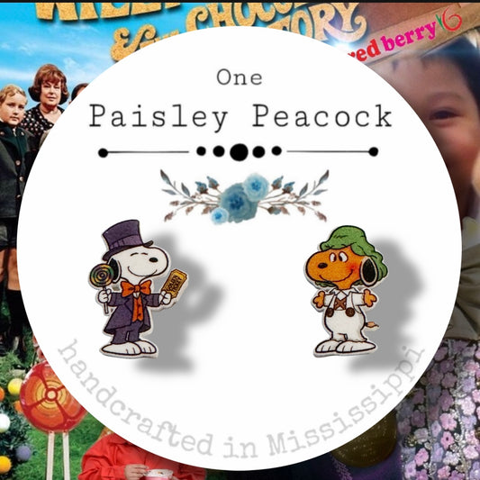 Stud earrings- Snoopy Wonka OOMPA loompa Halloween