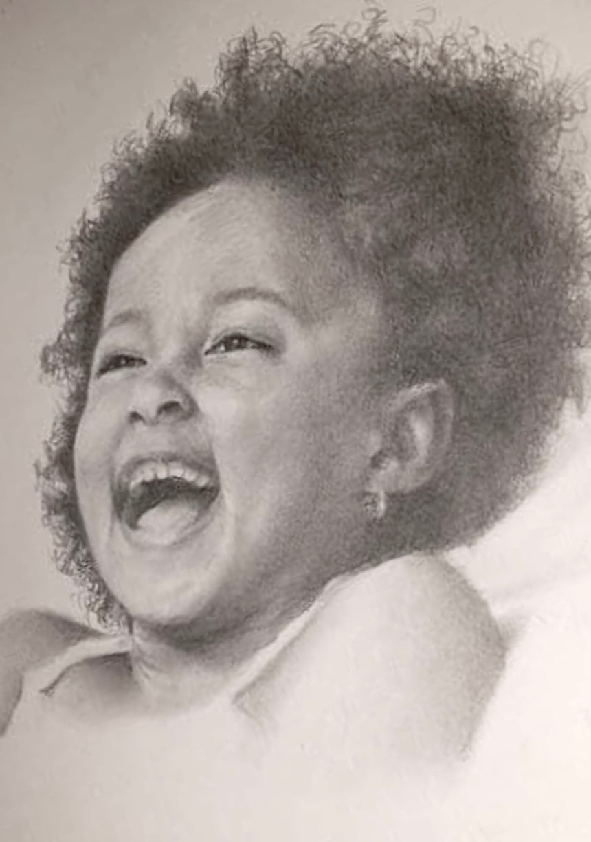 Child Portrait Pencil drawing- from your photo