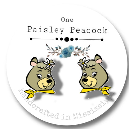 Yogi the Bear stud earrings