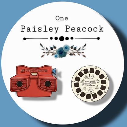 View master inspired handmade stud earrings 1960’s circa
