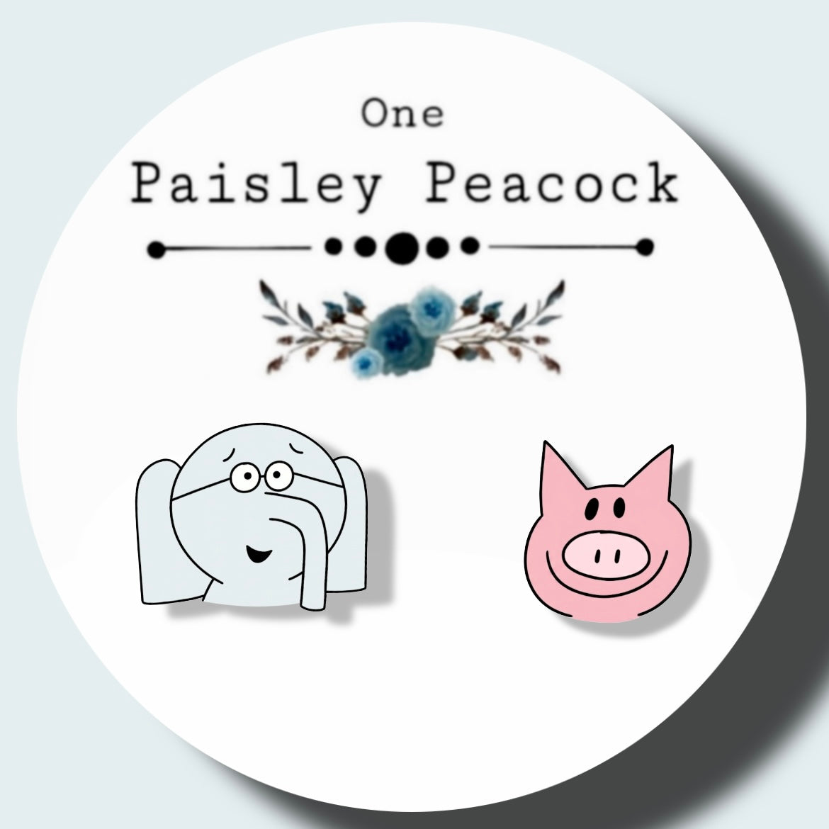 Elephant and Piggie inspired stud earrings handmade