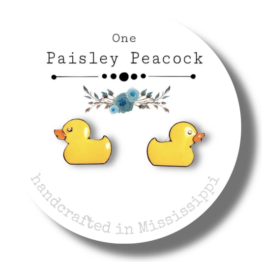 Stud Earrings-rubber ducky