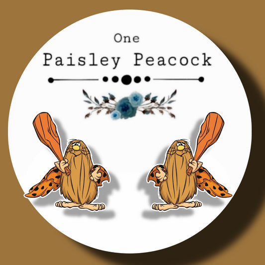 CAPTAIN CAVEMAN INSPIRED HANDMADE STUD EARRINGS