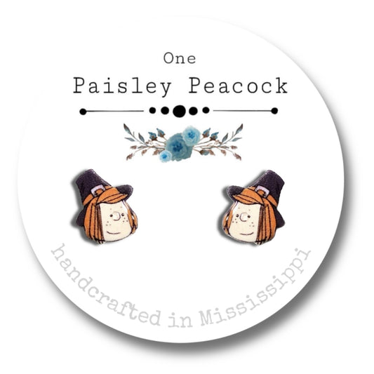 Stud earrings-peppermint patty Thanksgiving