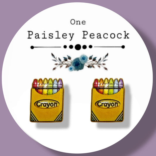 Stud Earrings-crayon