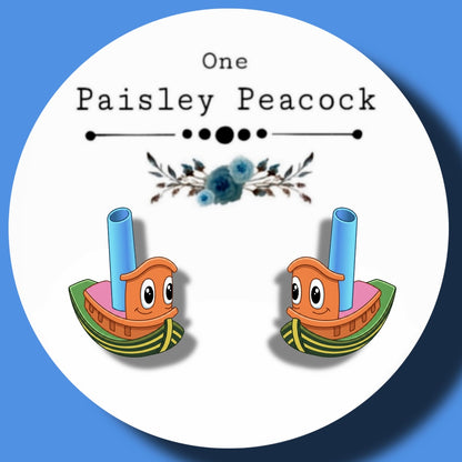 Scruffy Tugboat stud earrings