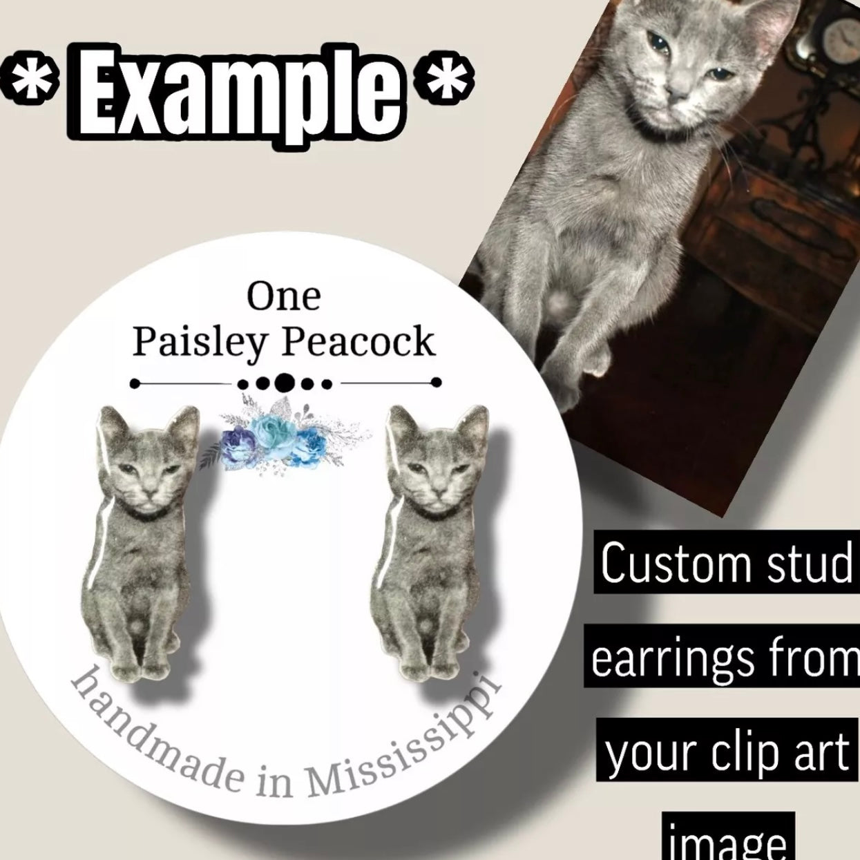 Custom Stud Post Earrings-from your photo