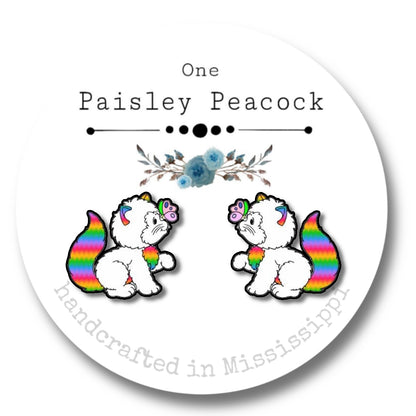 Rainbow Brite stud earrings