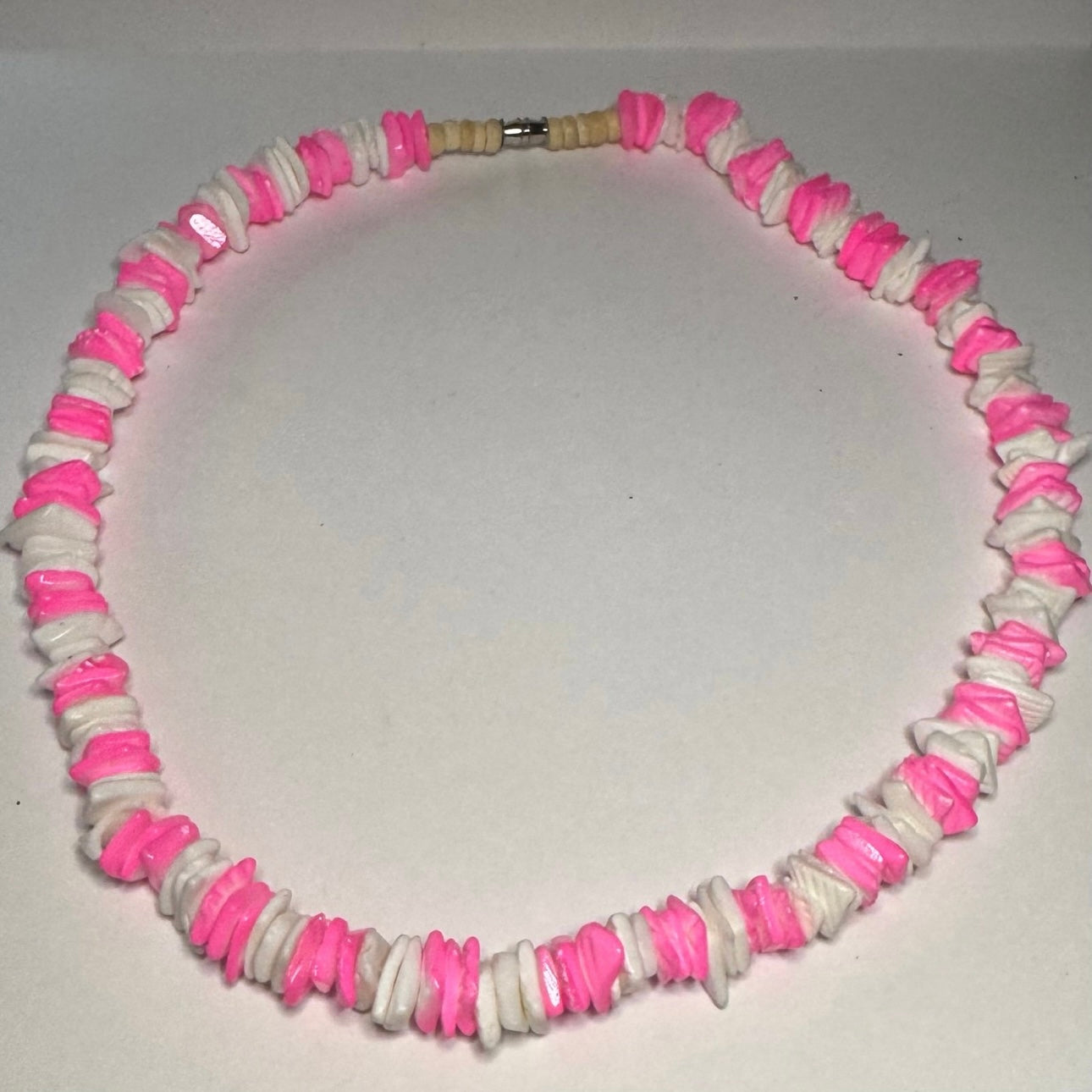 18 inch Puka Shell Necklace pink