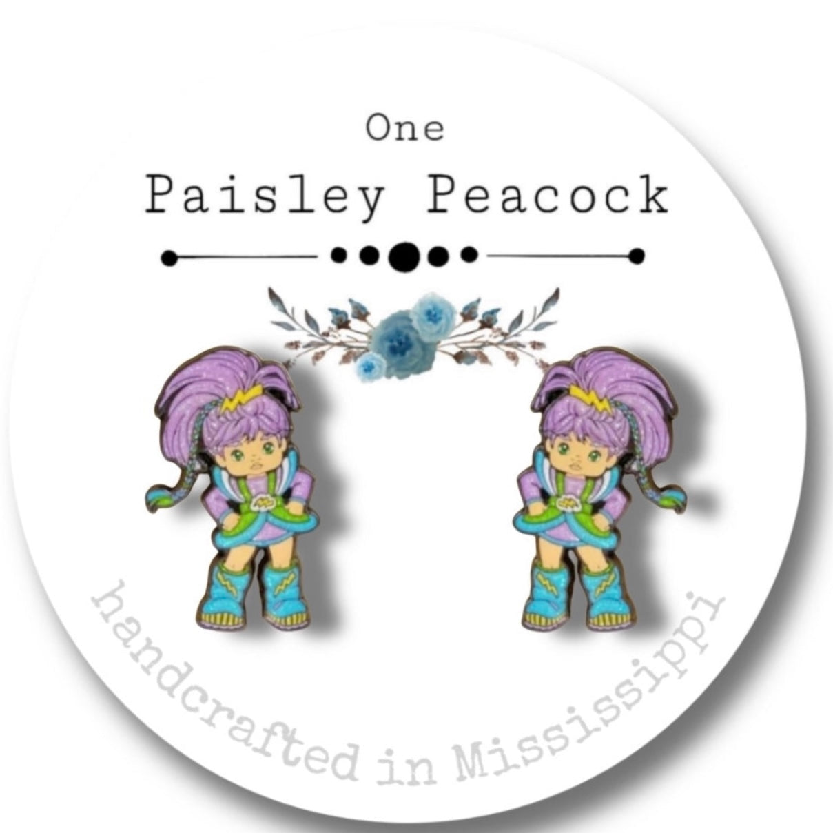 Rainbow Brite stud earrings