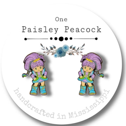 Rainbow Brite stud earrings
