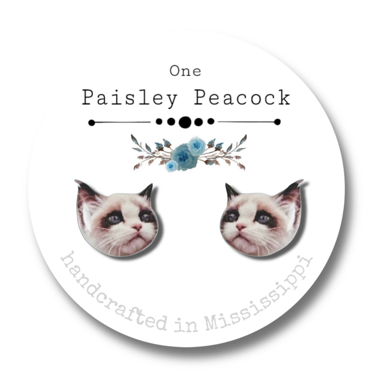 Cat Stud Earrings-siamese