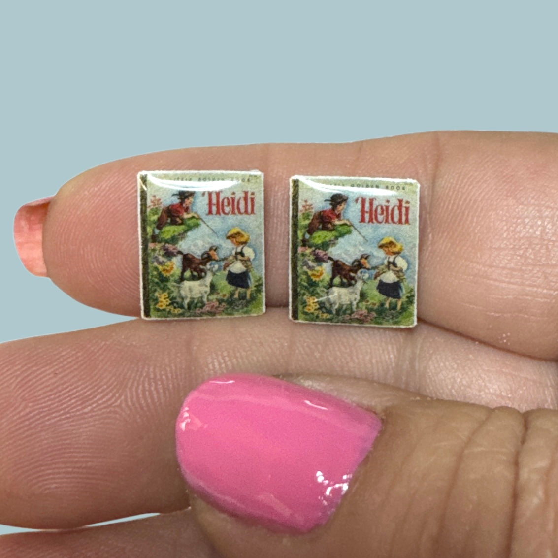 Little Gilden Books inspired stud earrings Heidi