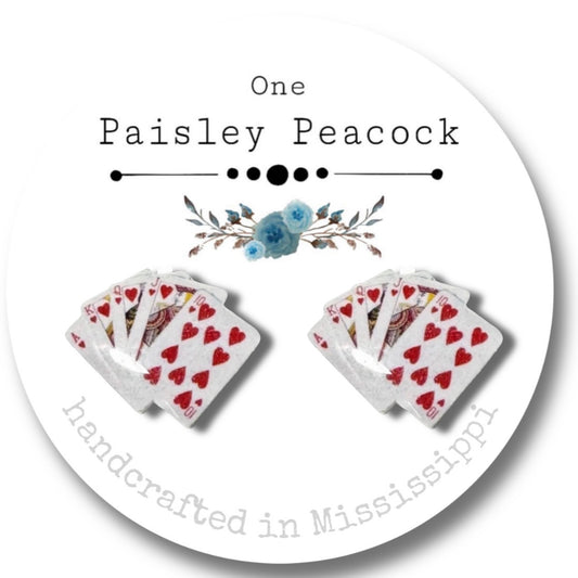Game stud earrings-playing cards