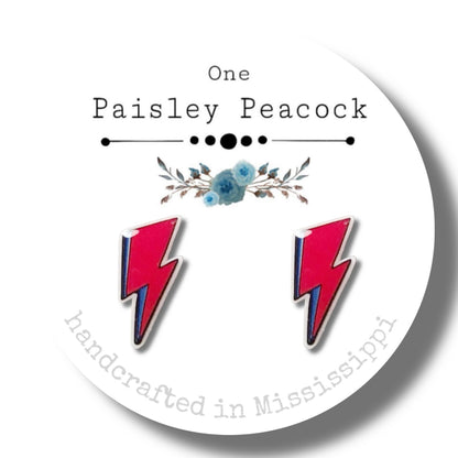 Stud Earrings-Bowie bolts