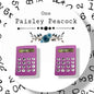 Purple Math Calculator stud earrings