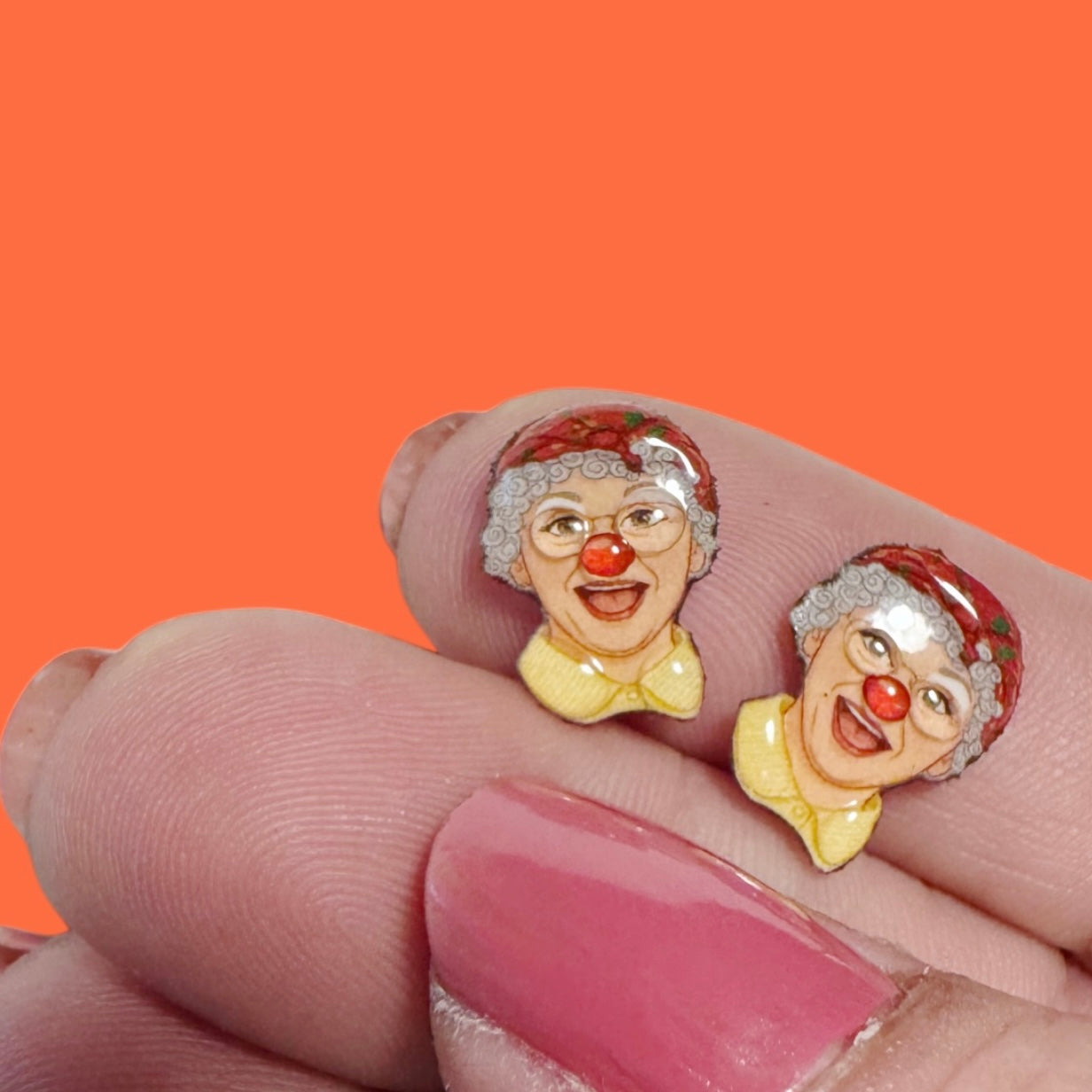 Granny Garbanzo inspired handmade stud earrings