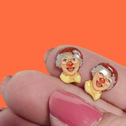 Granny Garbanzo inspired handmade stud earrings