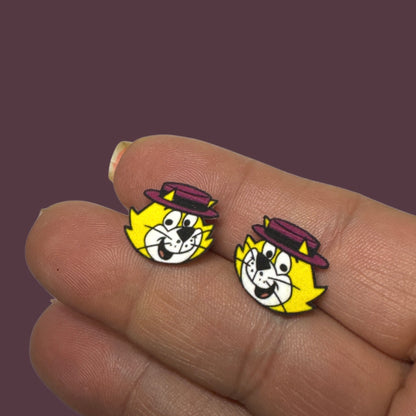 Top Cat inspired handmade stud earrings