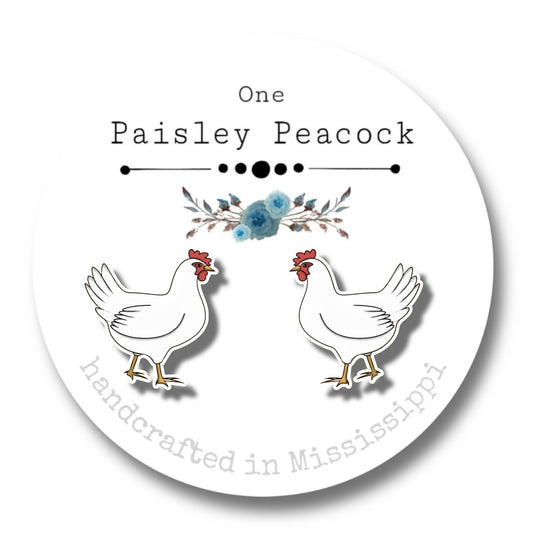 Bird earrings-chicken