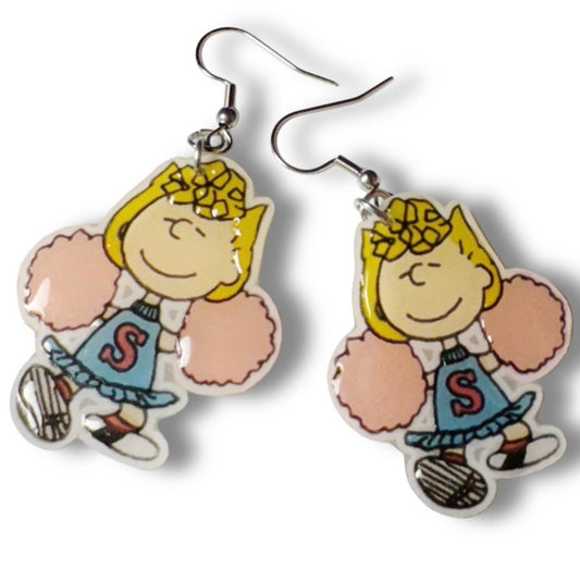 Dangle Earrings-Sally cheerleader
