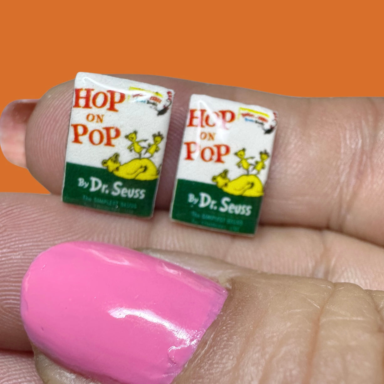 Hop on Pop inspired handmade stud earrings