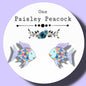 Rainbow Fish inspired stud earrings handmade