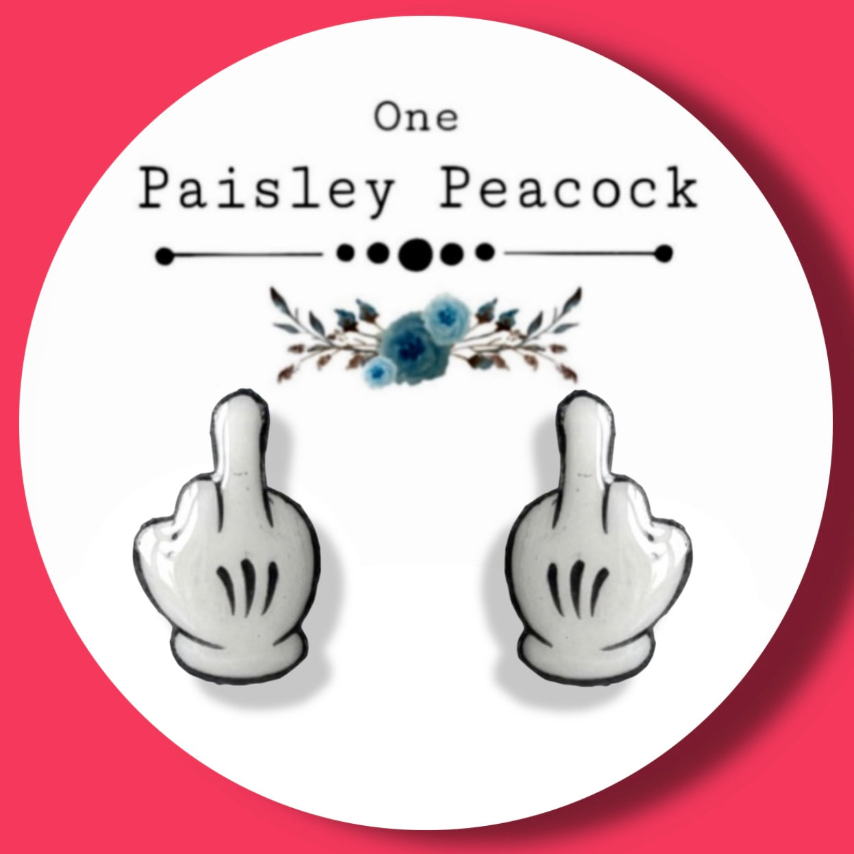 Mickey Mouse Glove inspired F-bomb stud earrings