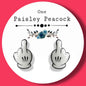 Mickey Mouse Glove inspired F-bomb stud earrings