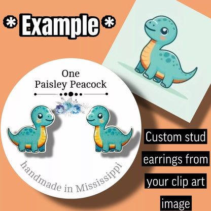 Custom Stud Post Earrings-from your photo