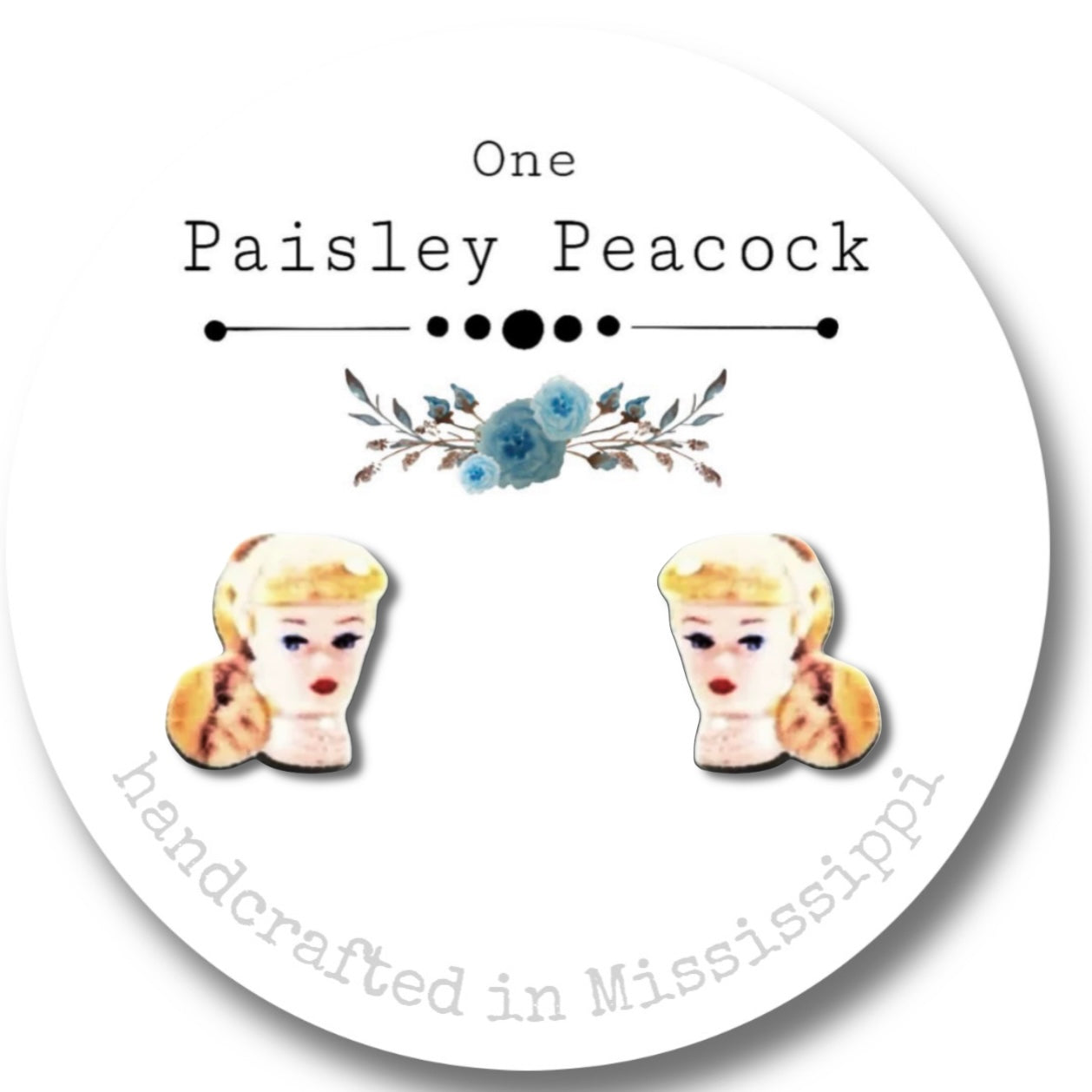 Retro stud earrings- Barbie doll toy