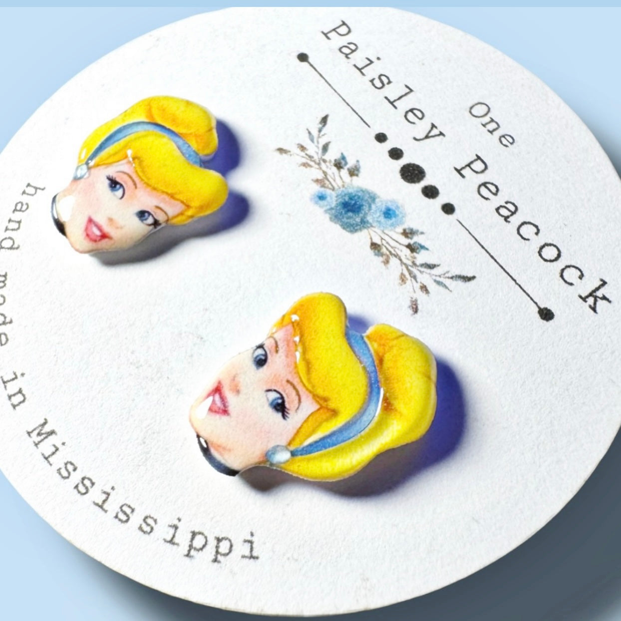 Cinderella inspired stud earrings handmade