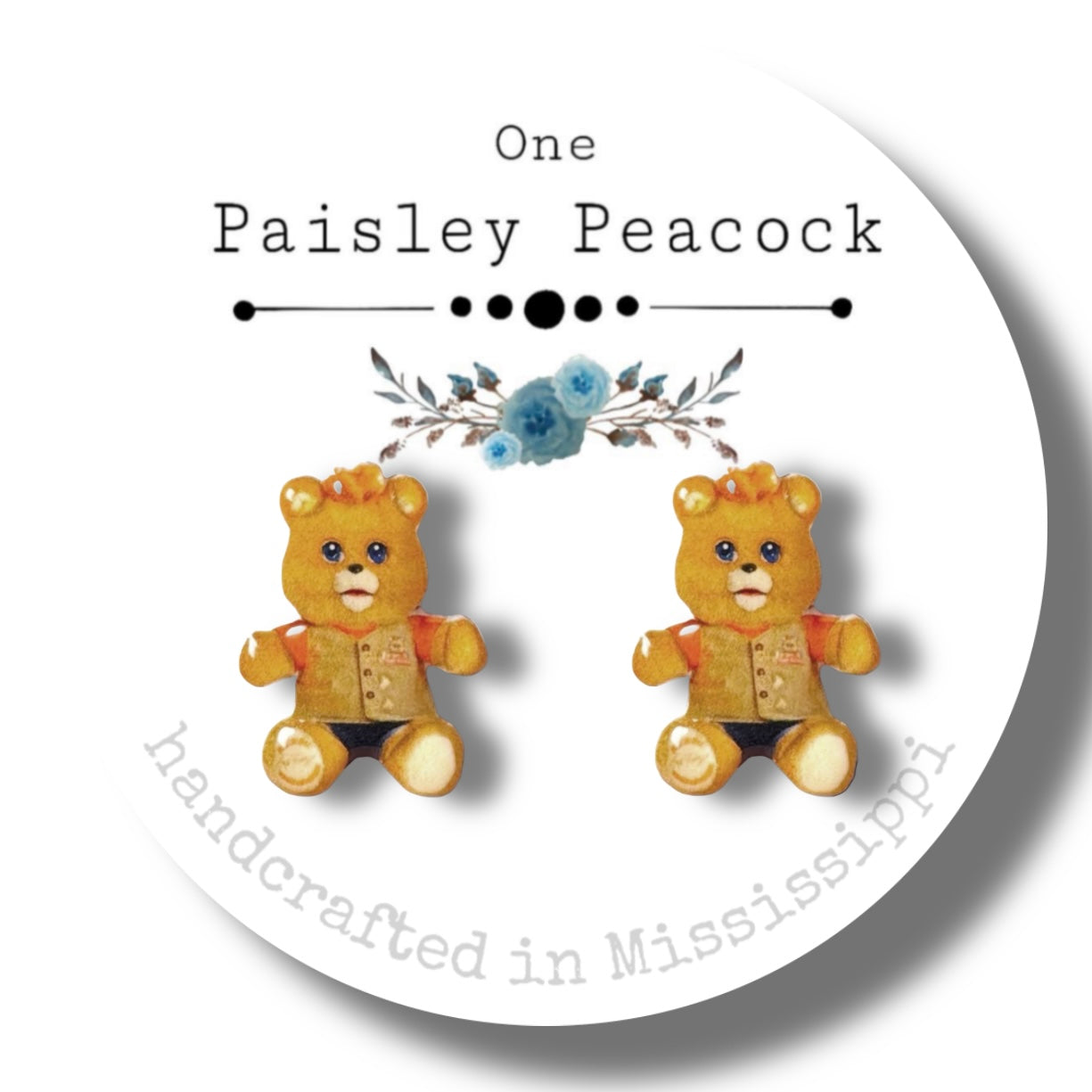 Stud Earrings-toy teddy ruxpin