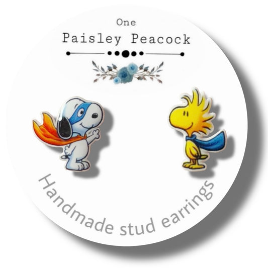 Stud Earrings-snoopy bandit costume
