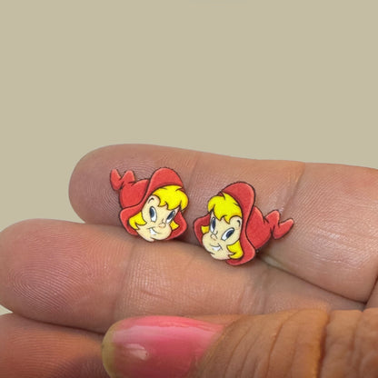 Wendy witch inspired stud earrings cartoon