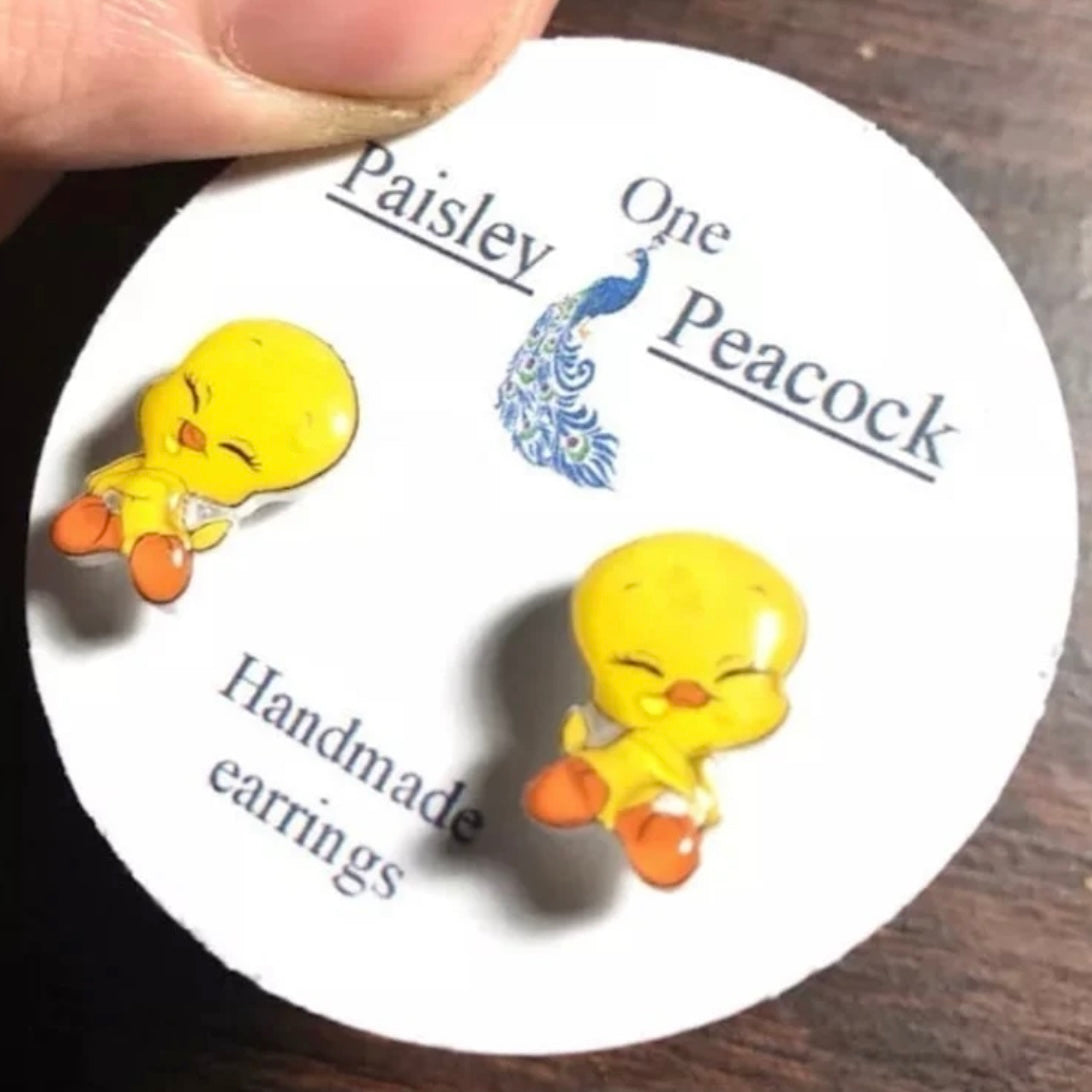 Bird earrings-tweety